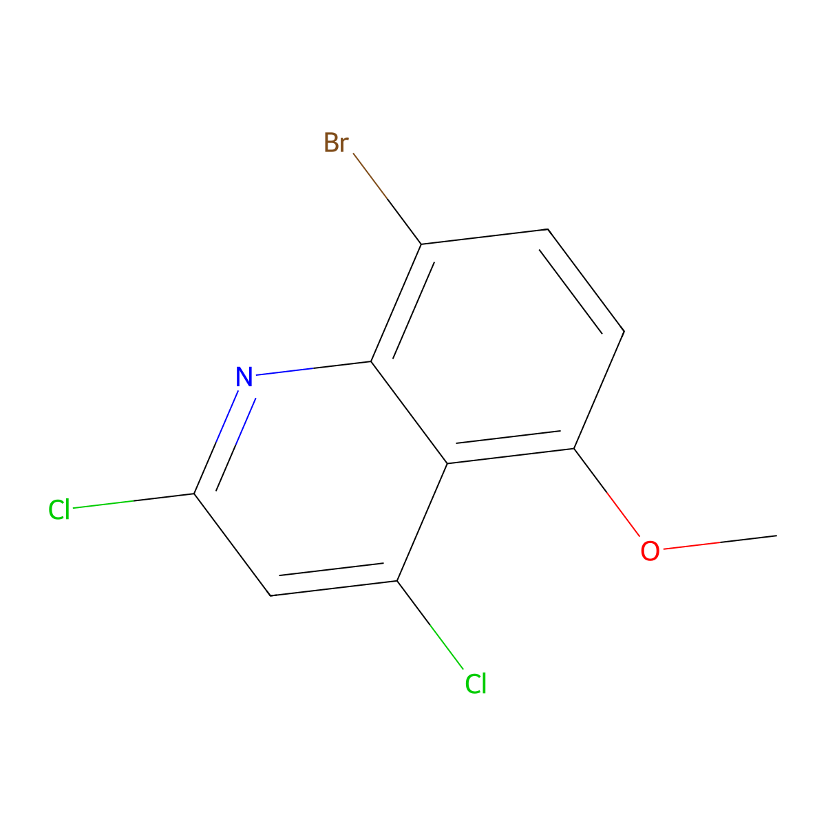 8-Bromo-2,4-dichloro-5-methoxyquinoline molecular structure, CAS 1798263-91-8