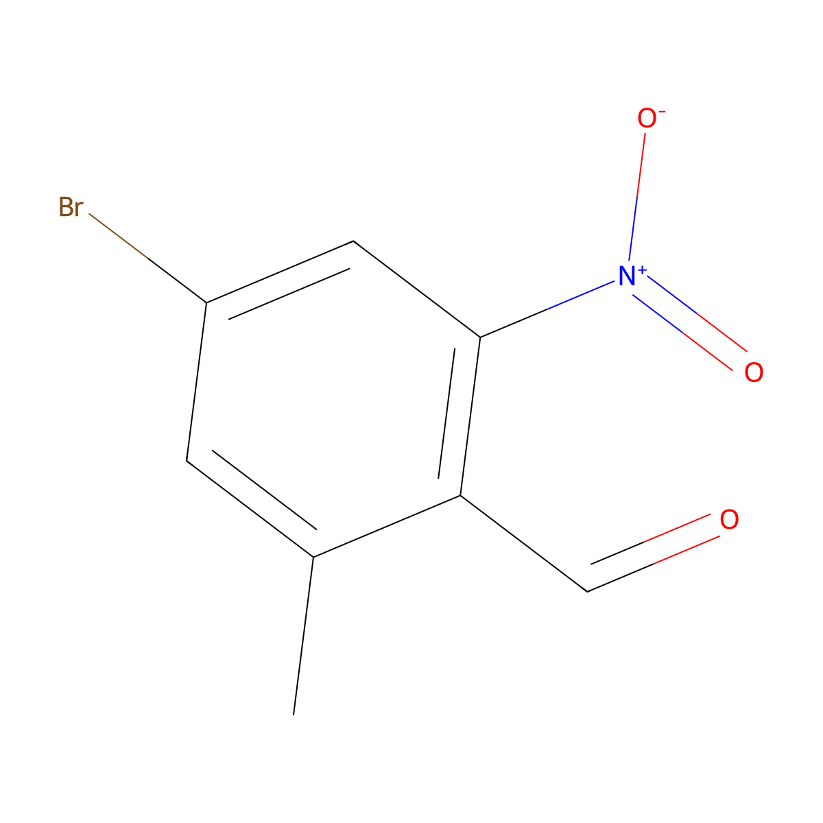 4-Bromo-2-methyl-6-nitrobenzaldehyde molecular structure, CAS 1798276-46-6