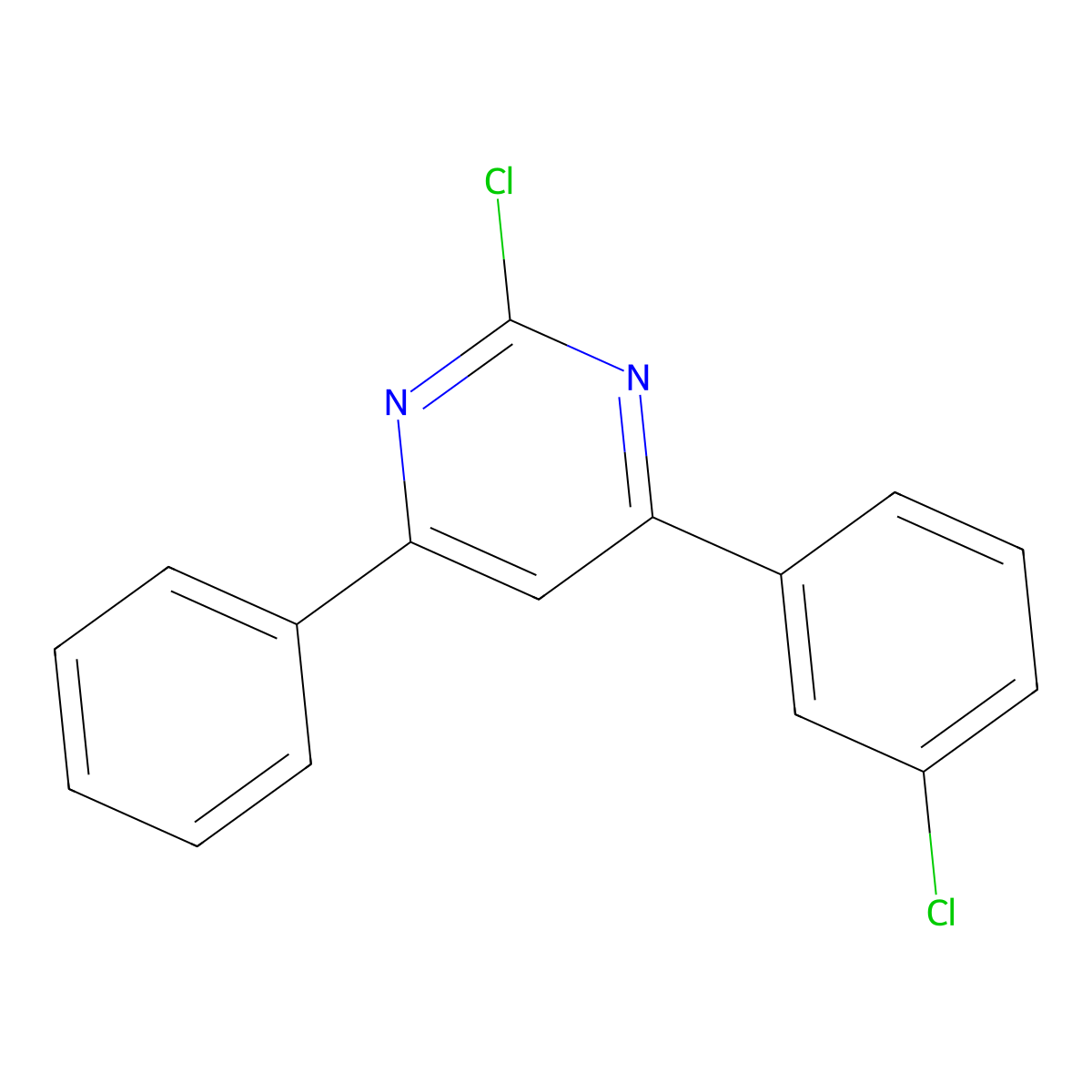 2-Chloro-4-(3-chlorophenyl)-6-phenylpyrimidine molecular structure, CAS 1798283-32-5