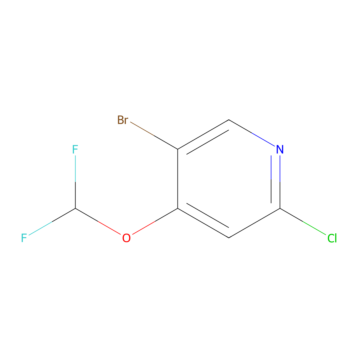 5-Bromo-2-chloro-4-(difluoromethoxy)pyridine molecular structure, CAS 1798295-14-3