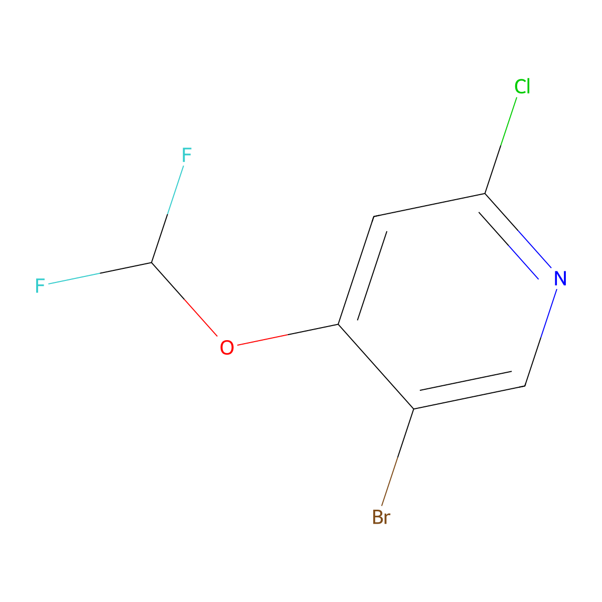 5-Bromo-2-chloro-4-(difluoromethoxy)pyridine molecular structure, CAS 1798295-14-3