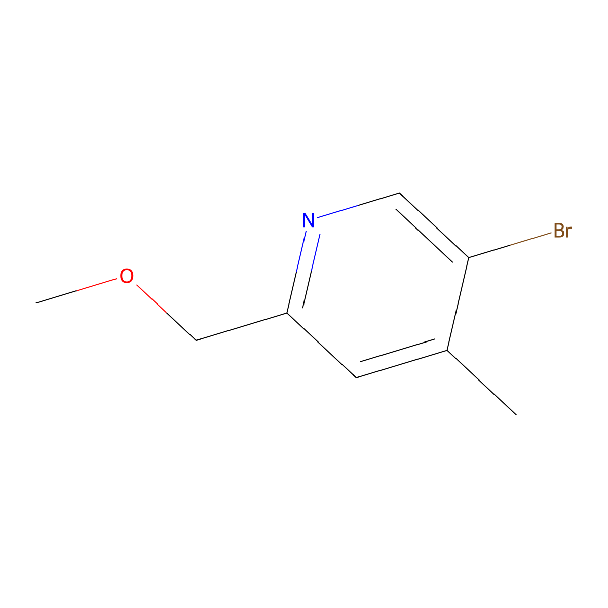 5-Bromo-2-(methoxymethyl)-4-methylpyridine molecular structure, CAS 1798295-16-5