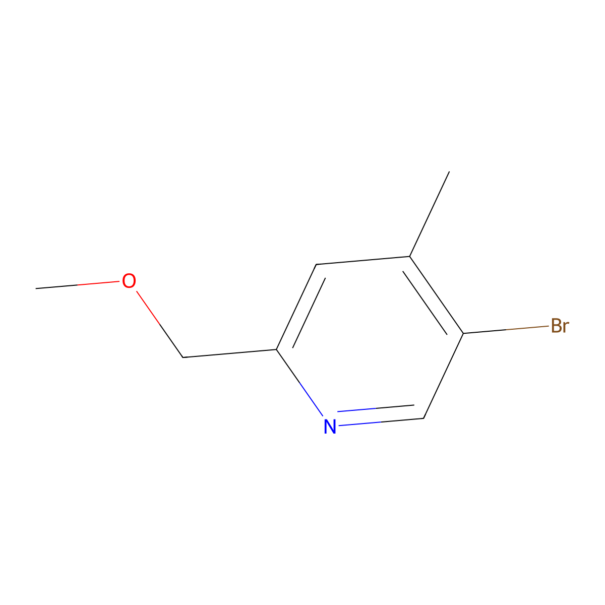 5-Bromo-2-(methoxymethyl)-4-methylpyridine molecular structure, CAS 1798295-16-5