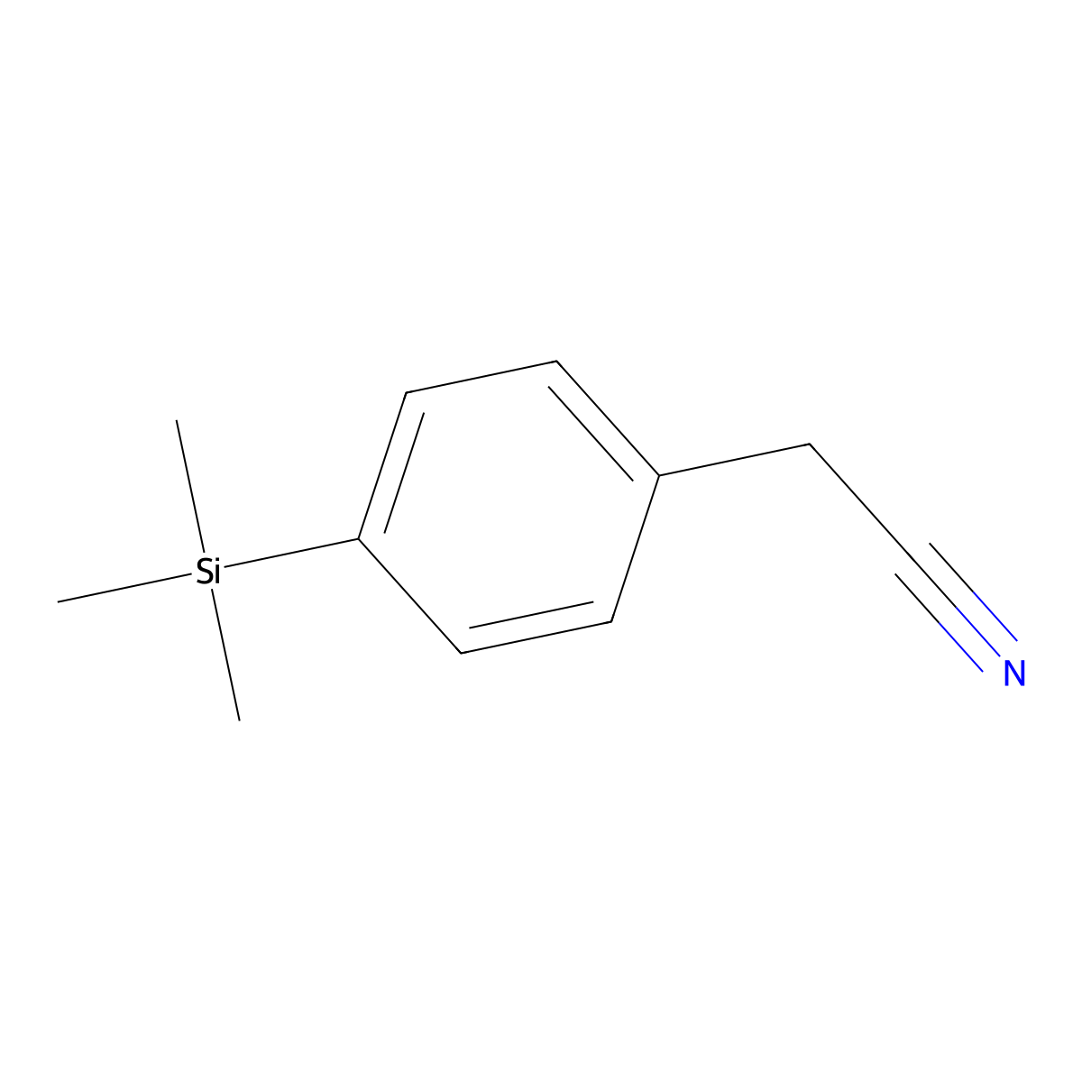 2-[4-(Trimethylsilyl)phenyl]acetonitrile molecular structure, CAS 17983-41-4