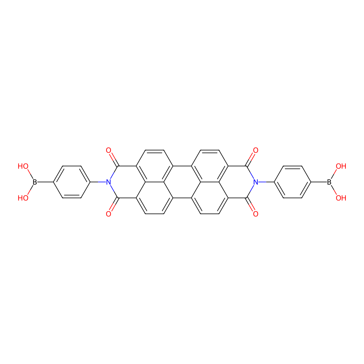 ((1,3,8,10-Tetraoxo-1,3,8,10-tetrahydroanthra[2,1,9-def:6,5,10-d'e'f']diisoquinoline-2,9-diyl)bis(4,1-phenylene))diboronic acid molecular structure, CAS 1798300-46-5