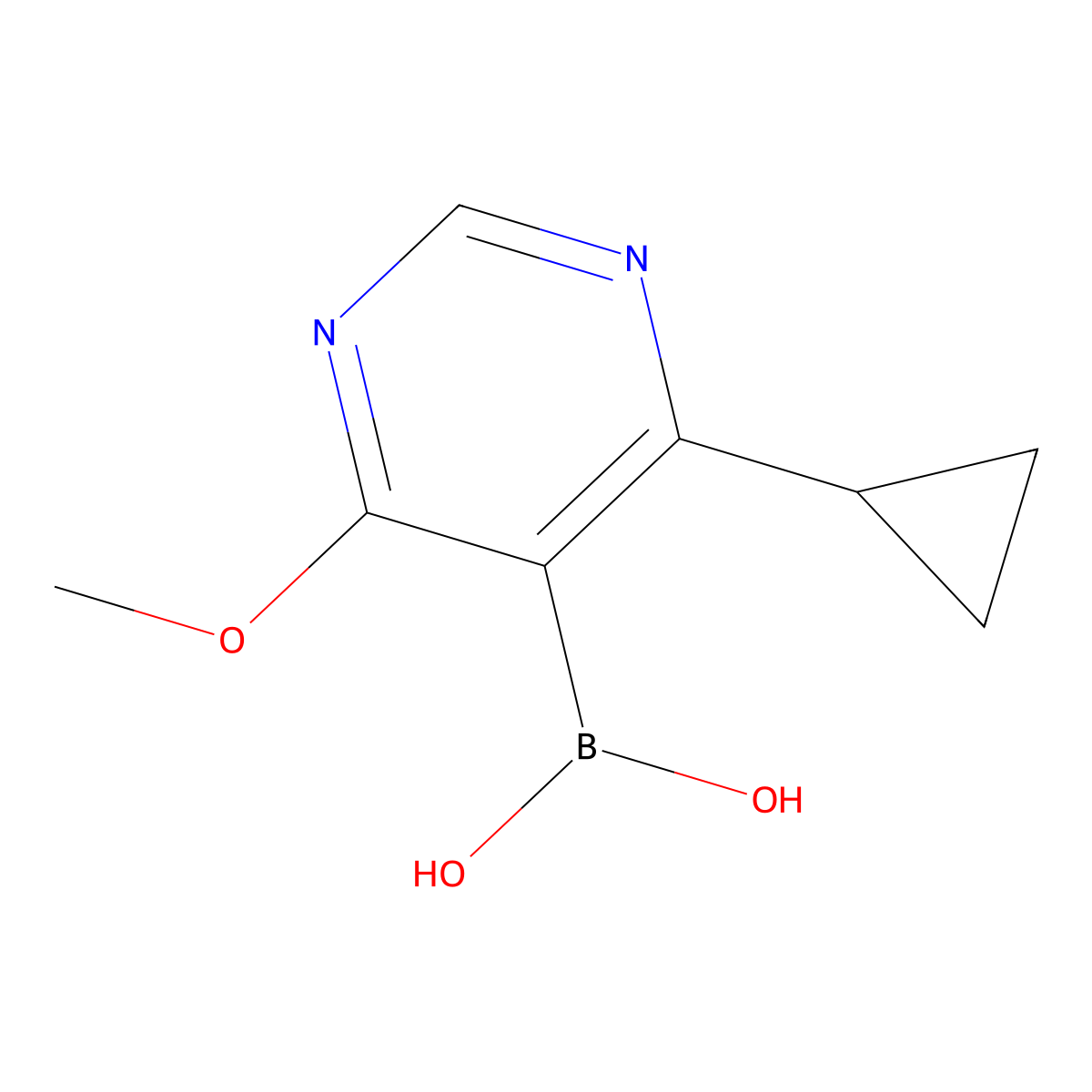(4-Cyclopropyl-6-methoxypyrimidin-5-yl)boronic acid molecular structure, CAS 1798304-51-4