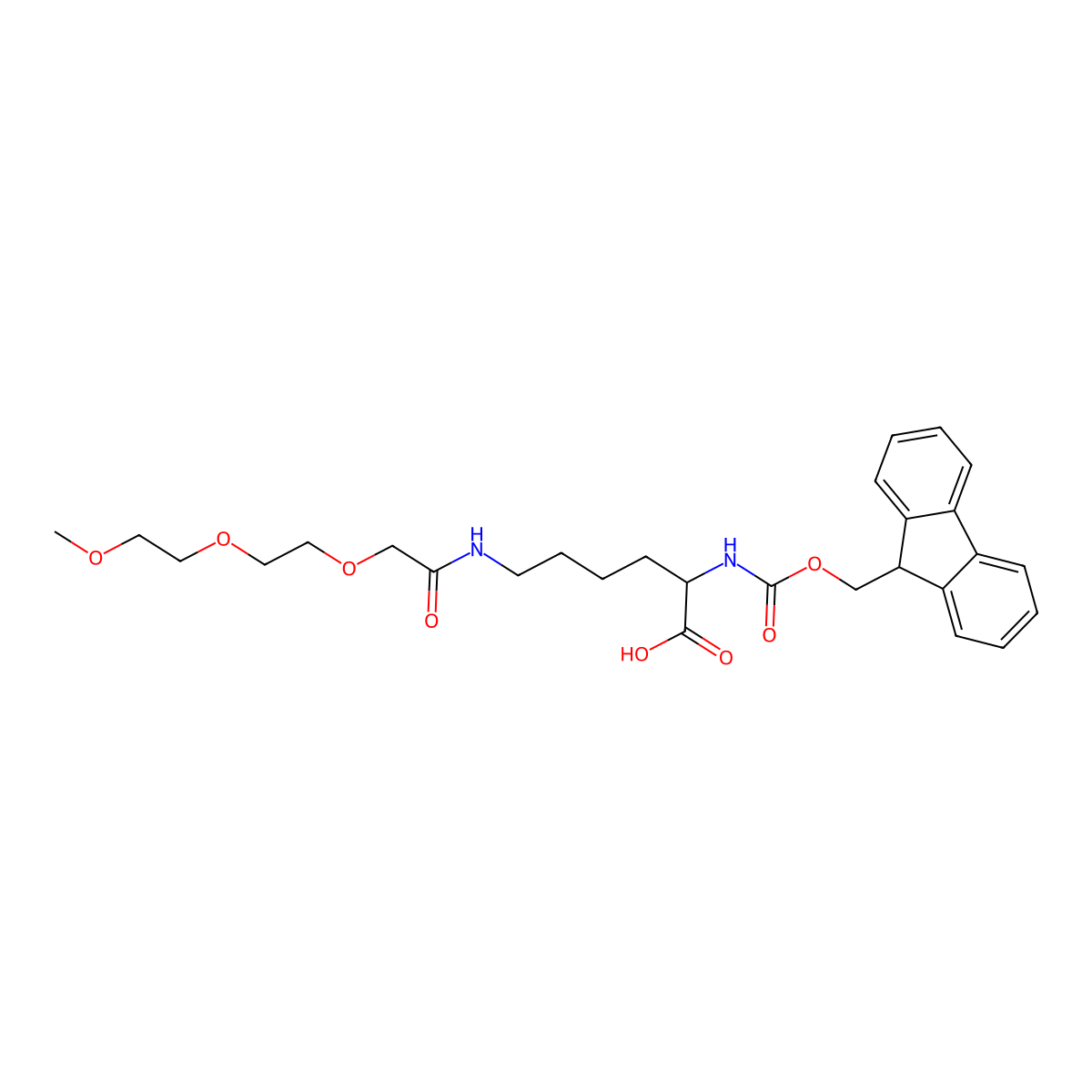 (S)-16-((((9H-Fluoren-9-yl)methoxy)carbonyl)amino)-10-oxo-2,5,8-trioxa-11-azaheptadecan-17-oic acid molecular structure, CAS 1798310-36-7