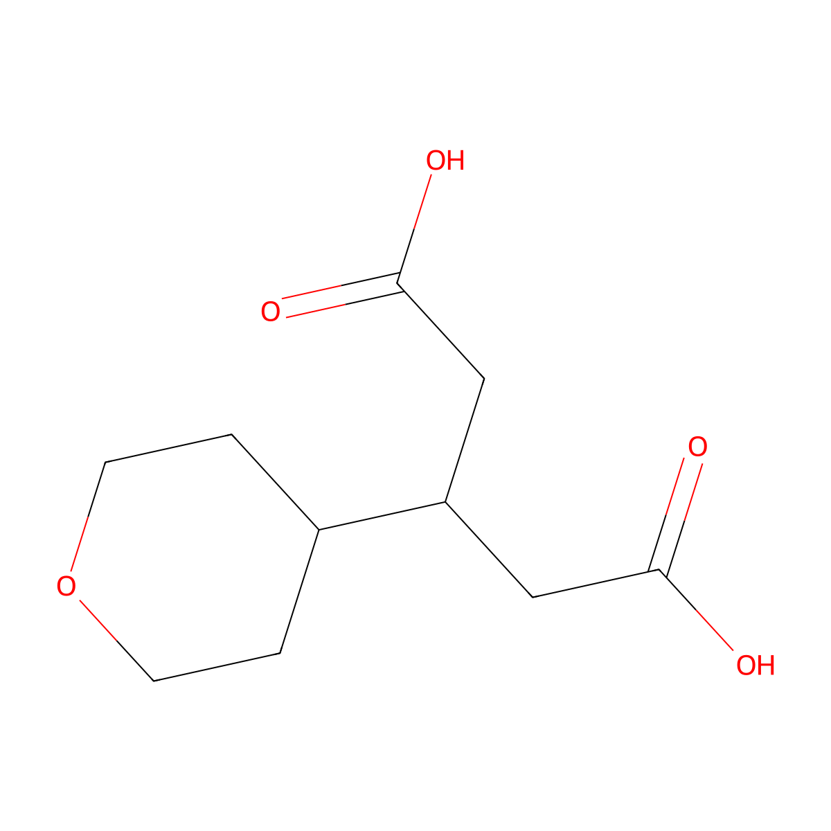 3-(Oxan-4-yl)pentanedioic acid molecular structure, CAS 1798310-47-0