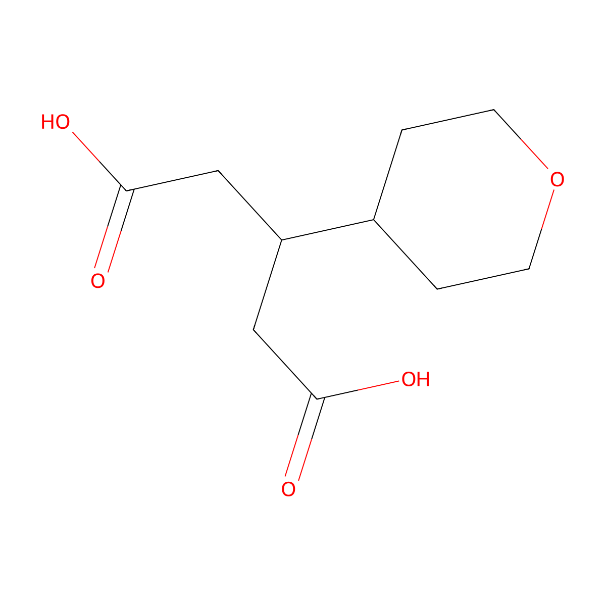 3-(Oxan-4-yl)pentanedioic acid molecular structure, CAS 1798310-47-0