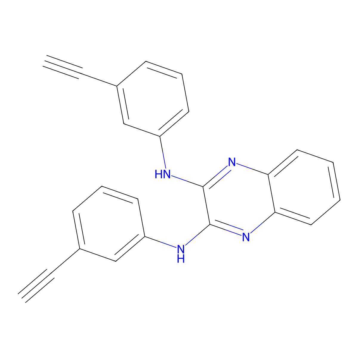N2,N3-Bis(3-ethynylphenyl)quinoxaline-2,3-diamine molecular structure, CAS 1798328-24-1