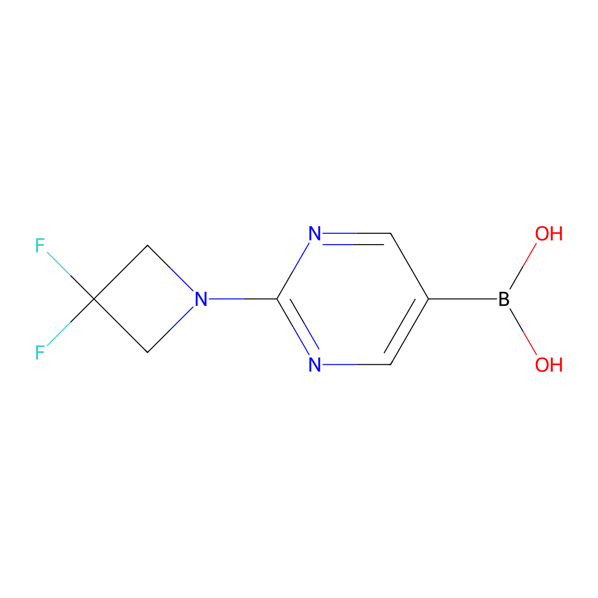 (2-(3,3-Difluoroazetidin-1-yl)pyrimidin-5-yl)boronic acid molecular structure, CAS 1798336-35-2
