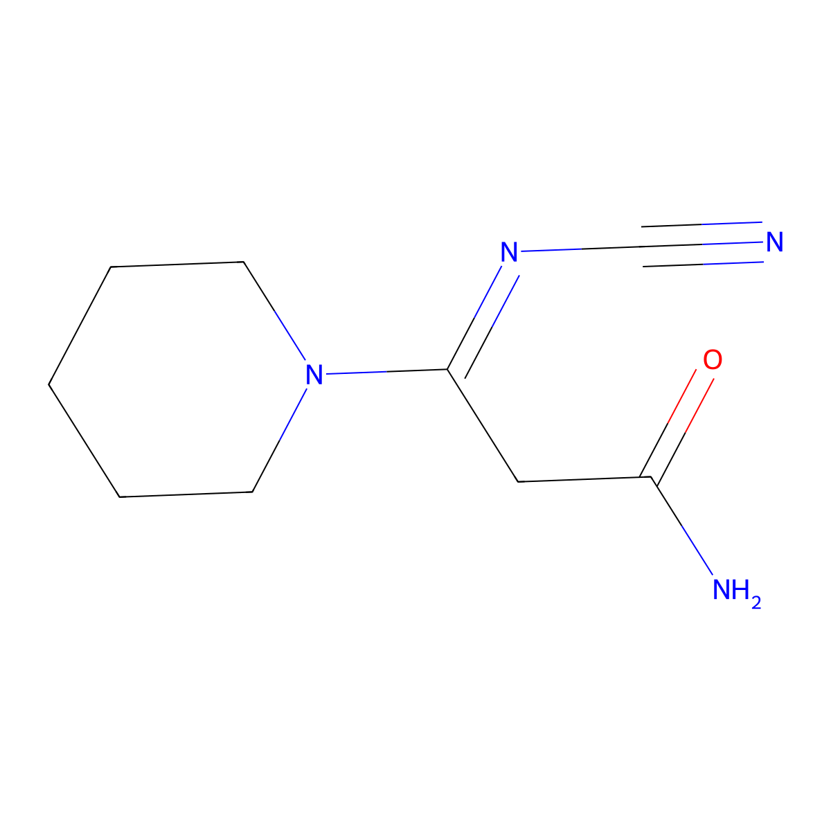 3-Cyanoimino-3-piperidin-1-ylpropanamide molecular structure, CAS 1798387-81-1