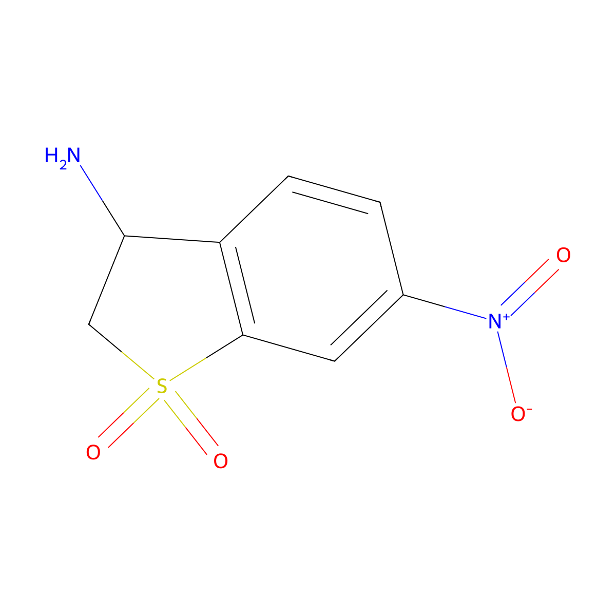 3-Amino-6-nitro-2,3-dihydro-1lambda6-benzothiophene-1,1-dione molecular structure, CAS 1798388-55-2