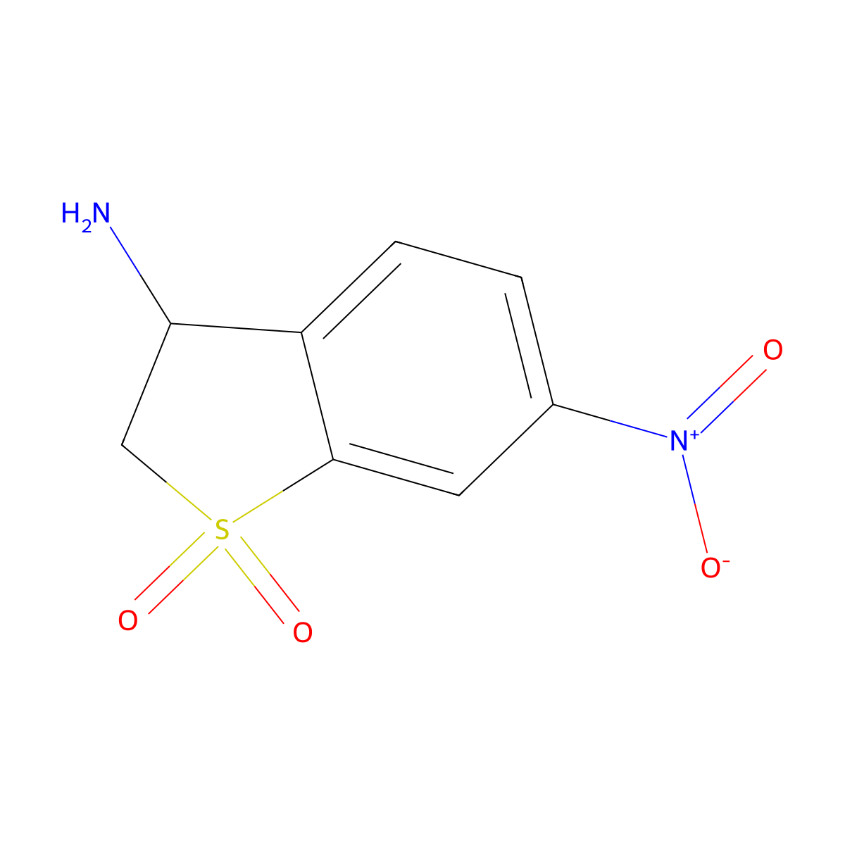 3-Amino-6-nitro-2,3-dihydro-1lambda6-benzothiophene-1,1-dione molecular structure, CAS 1798388-55-2