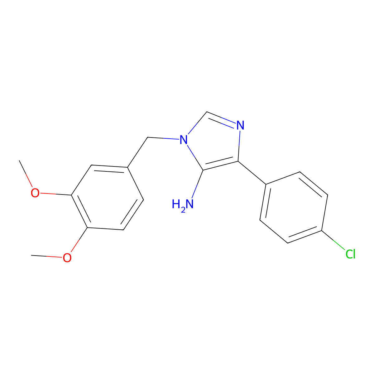 4-(4-Chlorophenyl)-1-[(3,4-dimethoxyphenyl)methyl]-1H-imidazol-5-amine molecular structure, CAS 1798390-43-8