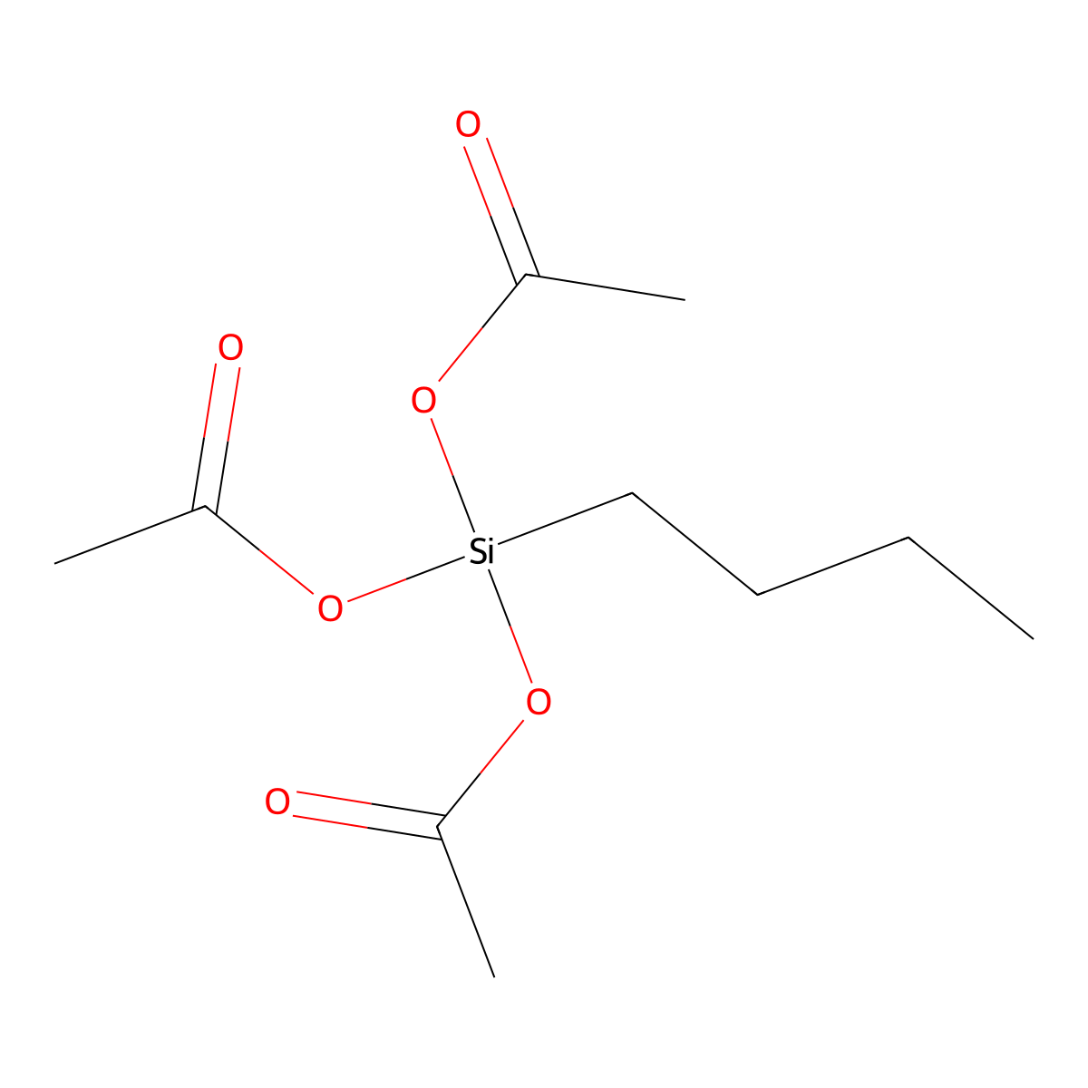 Triacetoxybutylsilane molecular structure, CAS 17984-98-4