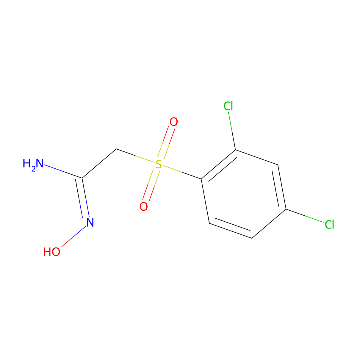 2,4-Dichlorobenzenesulphonylacetamide oxime, 98% molecular structure, CAS 1798403-96-9
