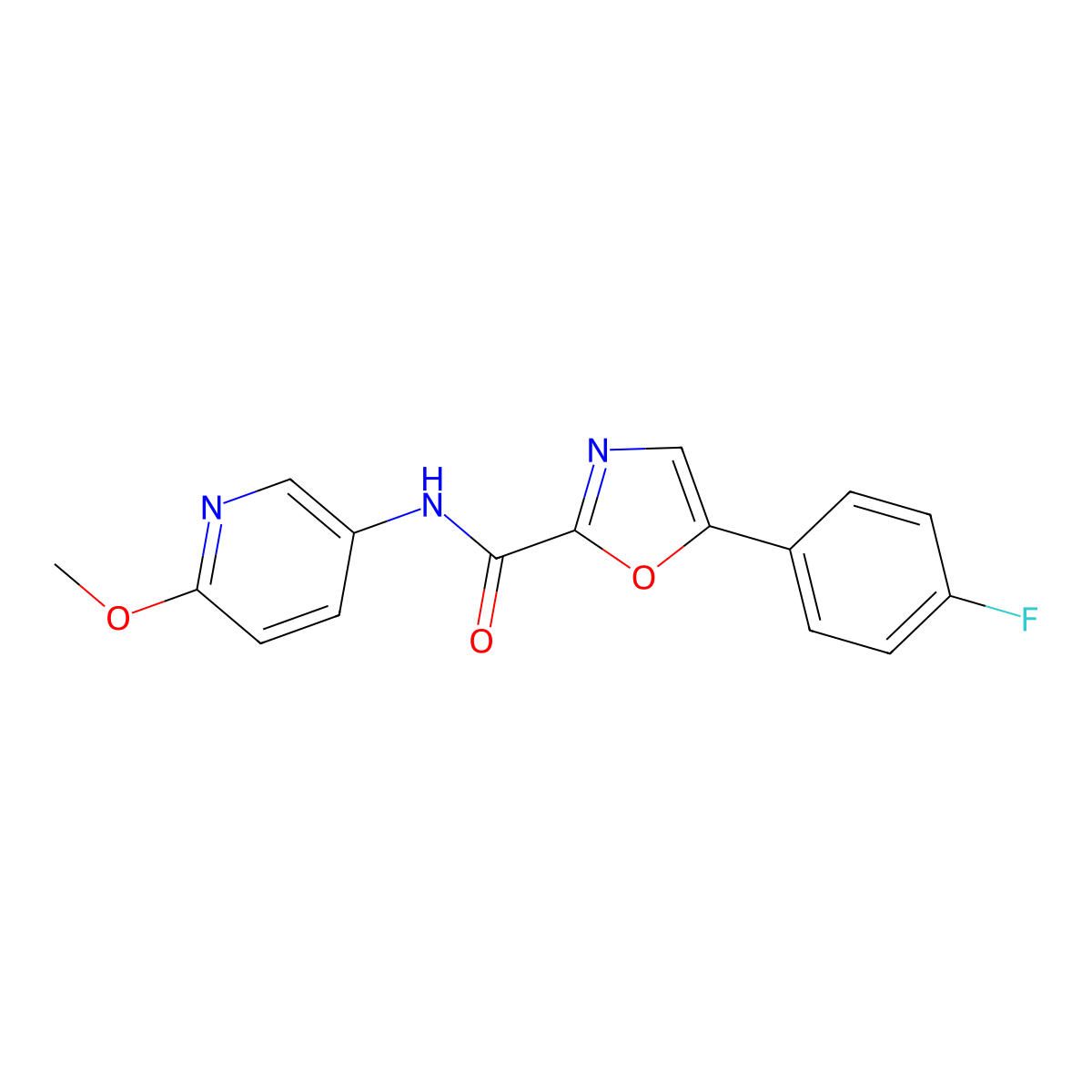 5-(4-fluorophenyl)-N-(6-methoxypyridin-3-yl)oxazole-2-carboxamide molecular structure, CAS 1798443-26-1