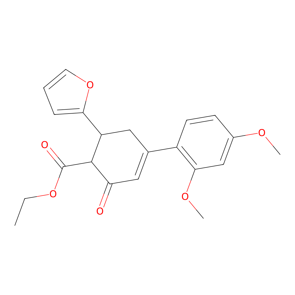 Ethyl 4-(2,4-dimethoxyphenyl)-6-(furan-2-yl)-2-oxocyclohex-3-ene-1-carboxylate molecular structure, CAS 1798443-39-6