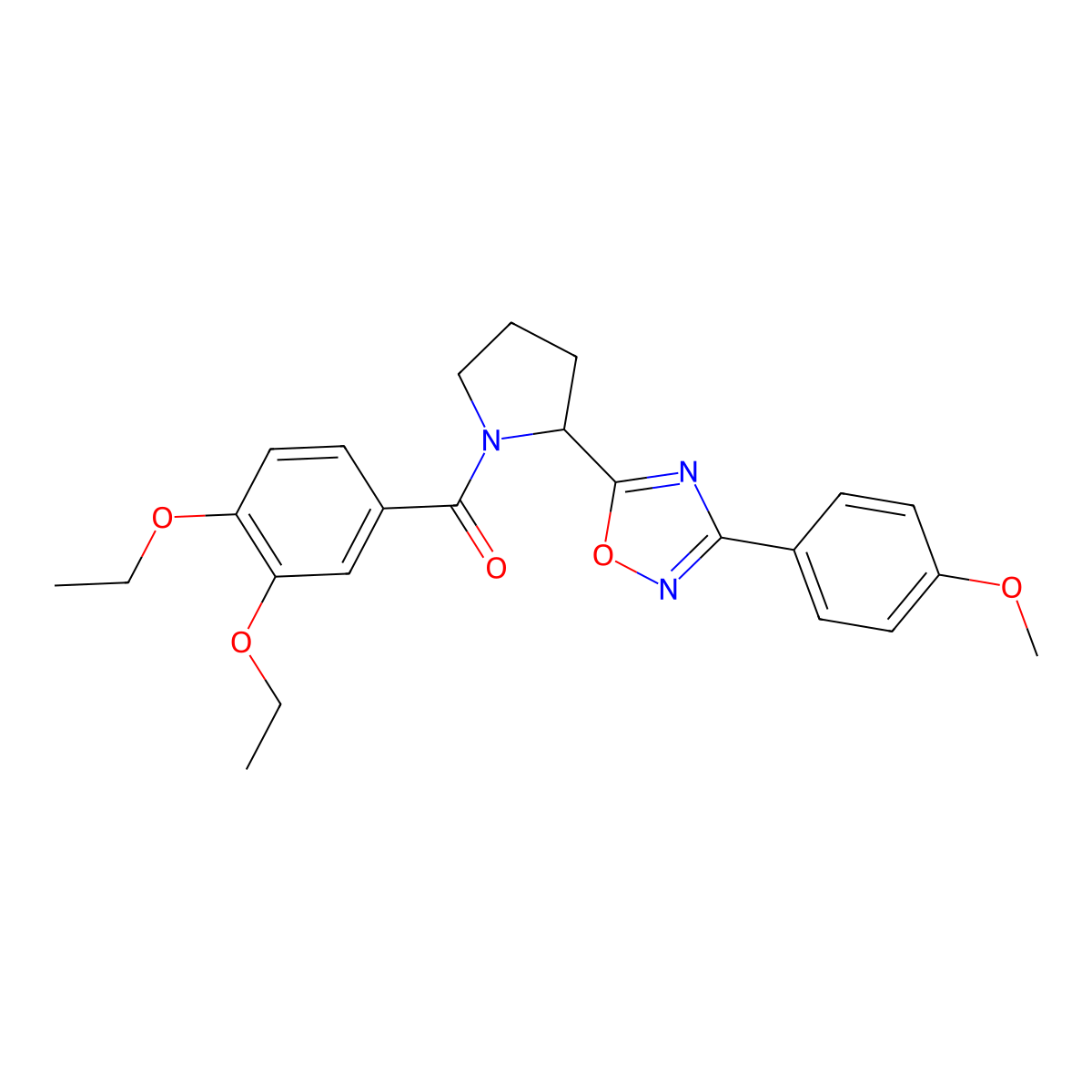 5-[1-(3,4-Diethoxybenzoyl)pyrrolidin-2-yl]-3-(4-methoxyphenyl)-1,2,4-oxadiazole molecular structure, CAS 1798454-14-4