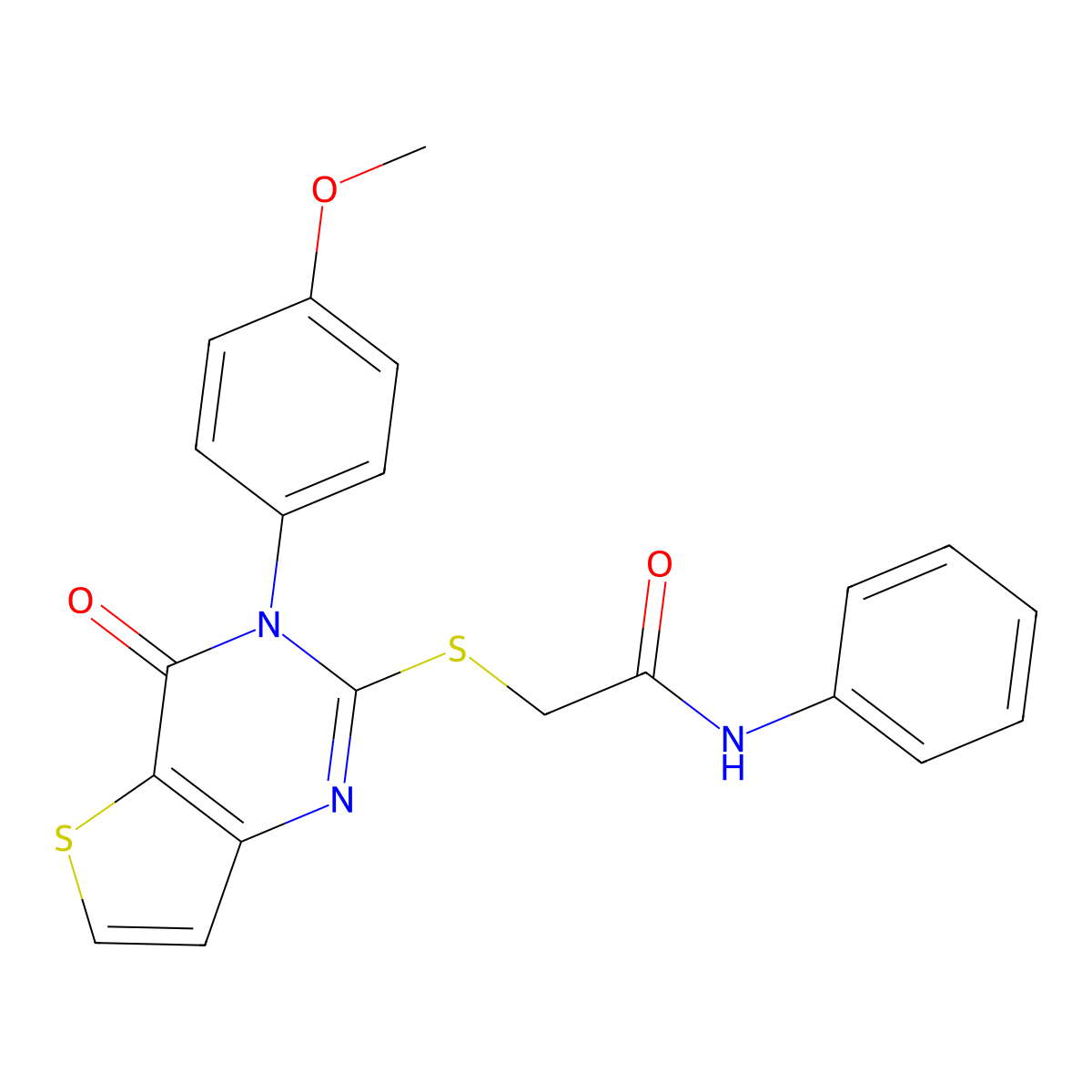 2-((3-(4-methoxyphenyl)-4-oxo-3,4-dihydrothieno[3,2-d]pyrimidin-2-yl)thio)-N-phenylacetamide molecular structure, CAS 1798456-31-1