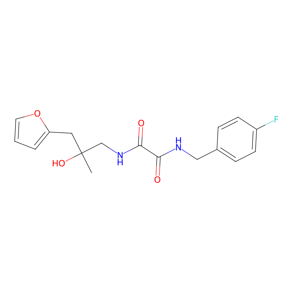 N1-(4-fluorobenzyl)-N2-(3-(furan-2-yl)-2-hydroxy-2-methylpropyl)oxalamide molecular structure, CAS 1798456-69-5