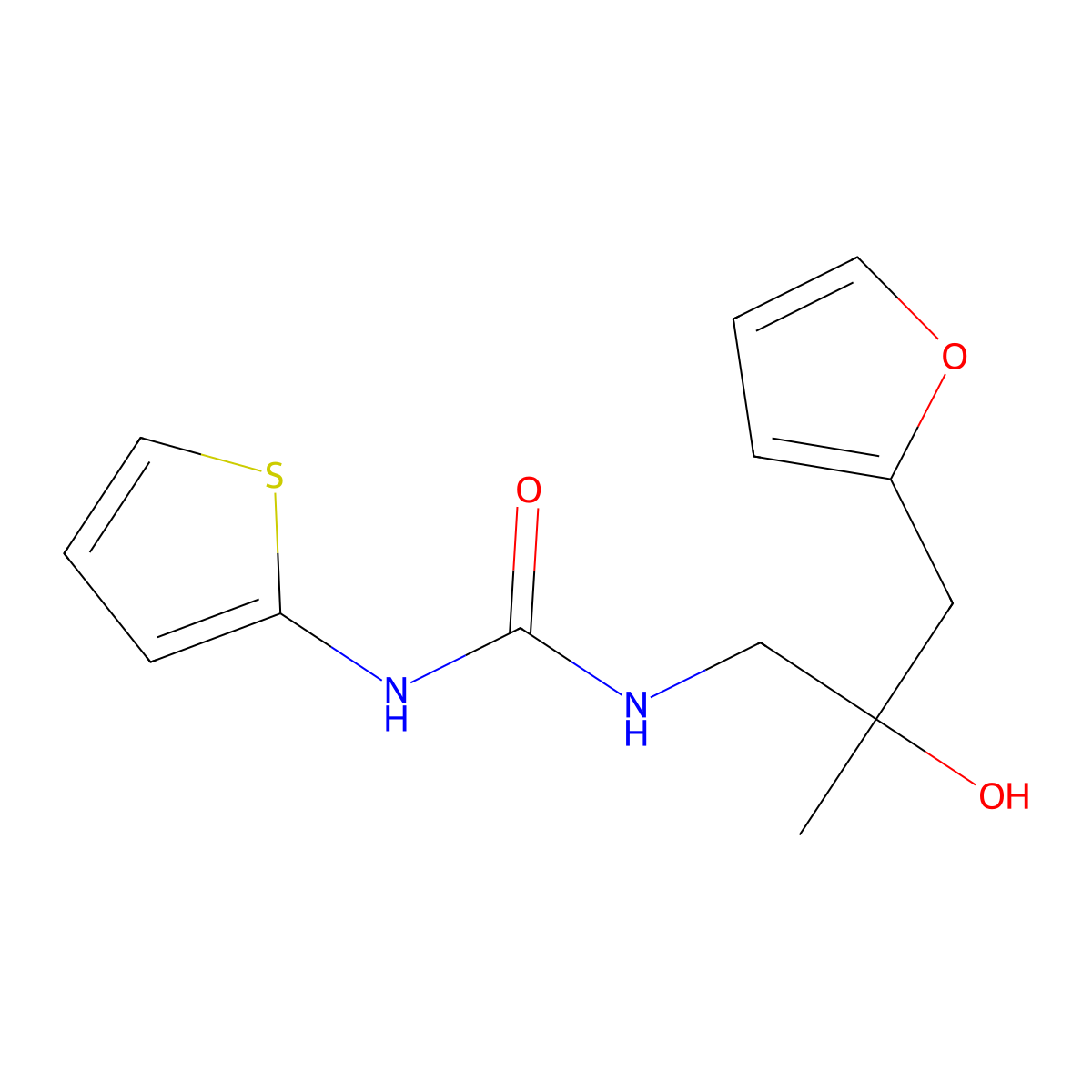 1-[3-(Furan-2-yl)-2-hydroxy-2-methylpropyl]-3-(thiophen-2-yl)urea molecular structure, CAS 1798456-77-5