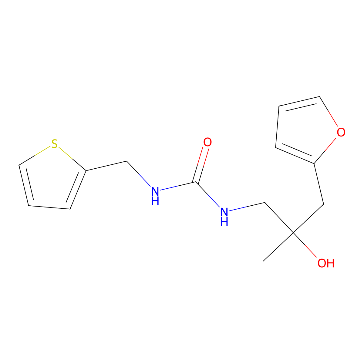 1-(3-(Furan-2-yl)-2-hydroxy-2-methylpropyl)-3-(thiophen-2-ylmethyl)urea molecular structure, CAS 1798456-85-5