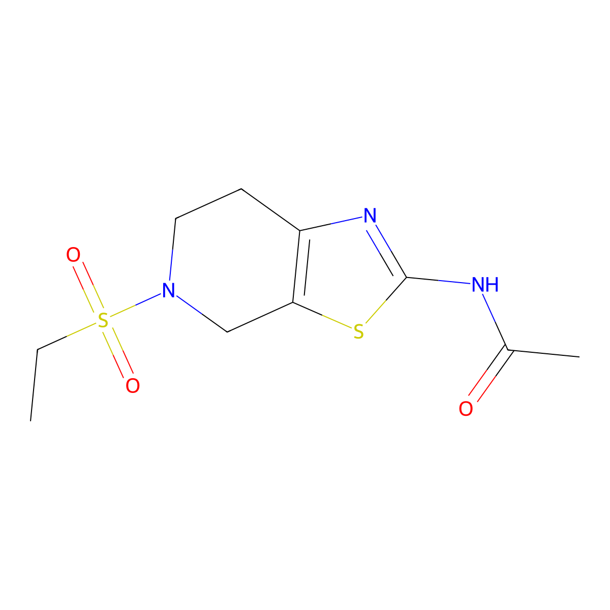 N-(5-(ethylsulfonyl)-4,5,6,7-tetrahydrothiazolo[5,4-c]pyridin-2-yl)acetamide molecular structure, CAS 1798456-92-4