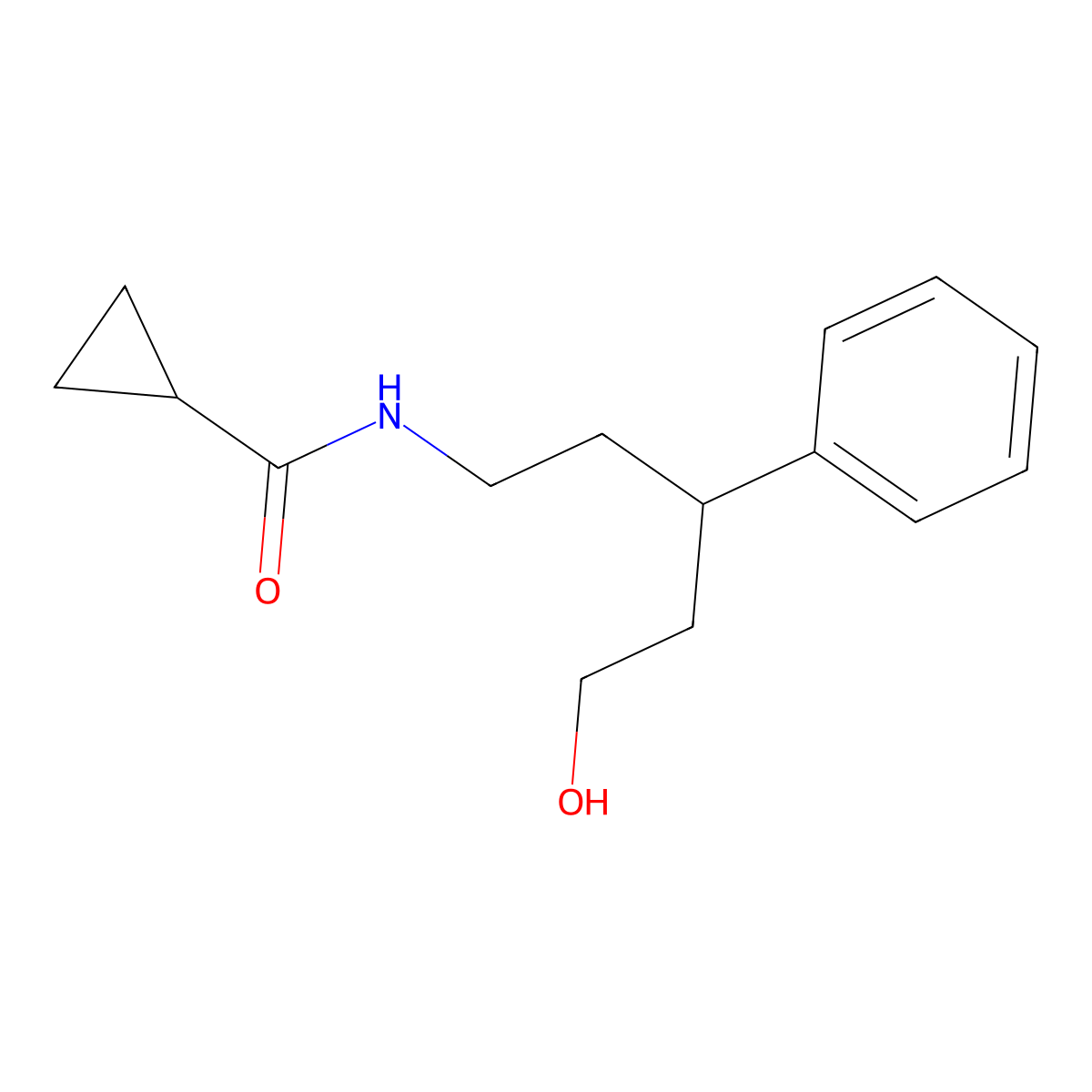 N-(5-hydroxy-3-phenylpentyl)cyclopropanecarboxamide molecular structure, CAS 1798457-16-5