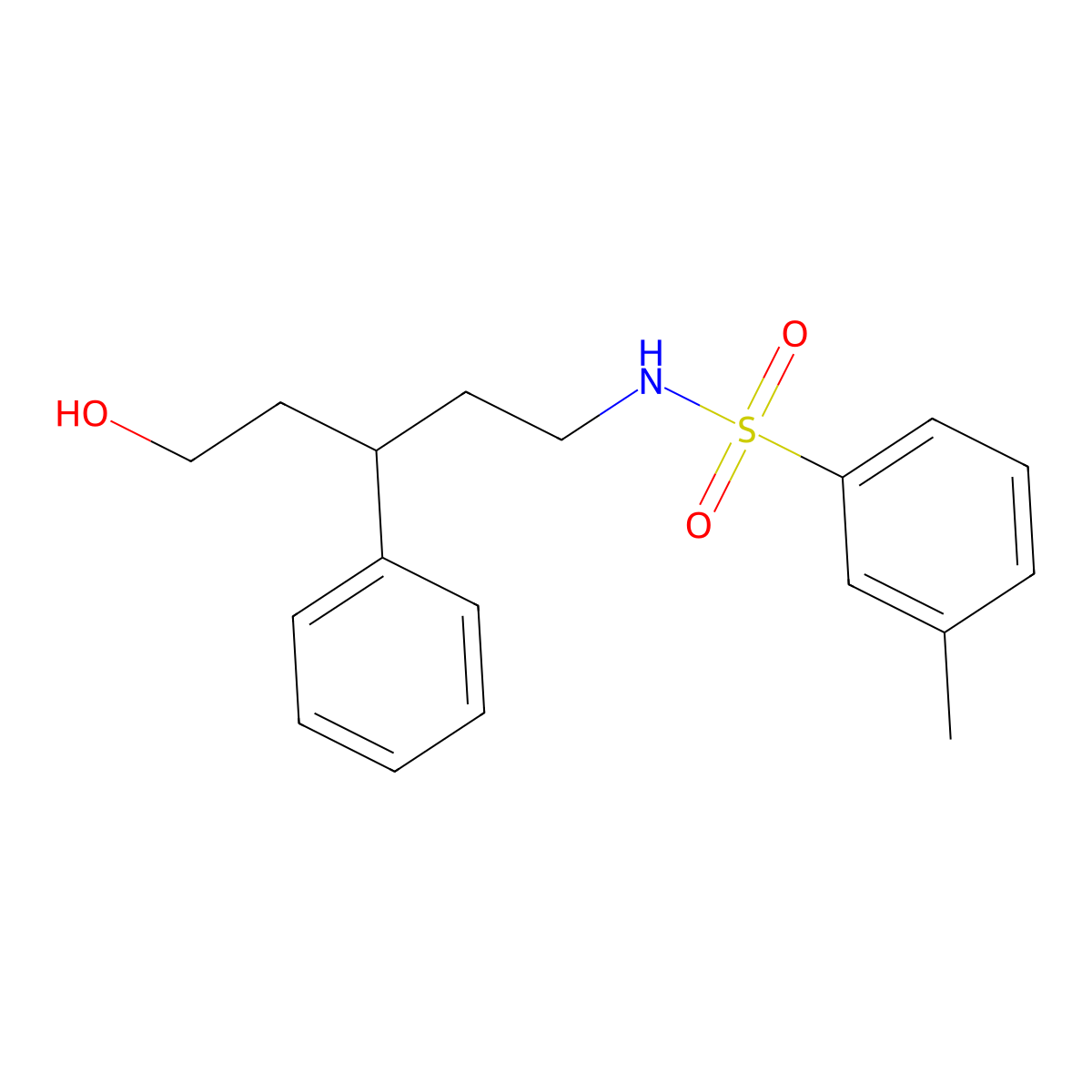 N-(5-hydroxy-3-phenylpentyl)-3-methylbenzenesulfonamide molecular structure, CAS 1798457-45-0
