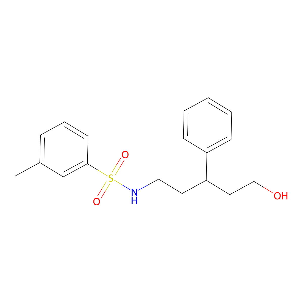 N-(5-hydroxy-3-phenylpentyl)-3-methylbenzenesulfonamide molecular structure, CAS 1798457-45-0