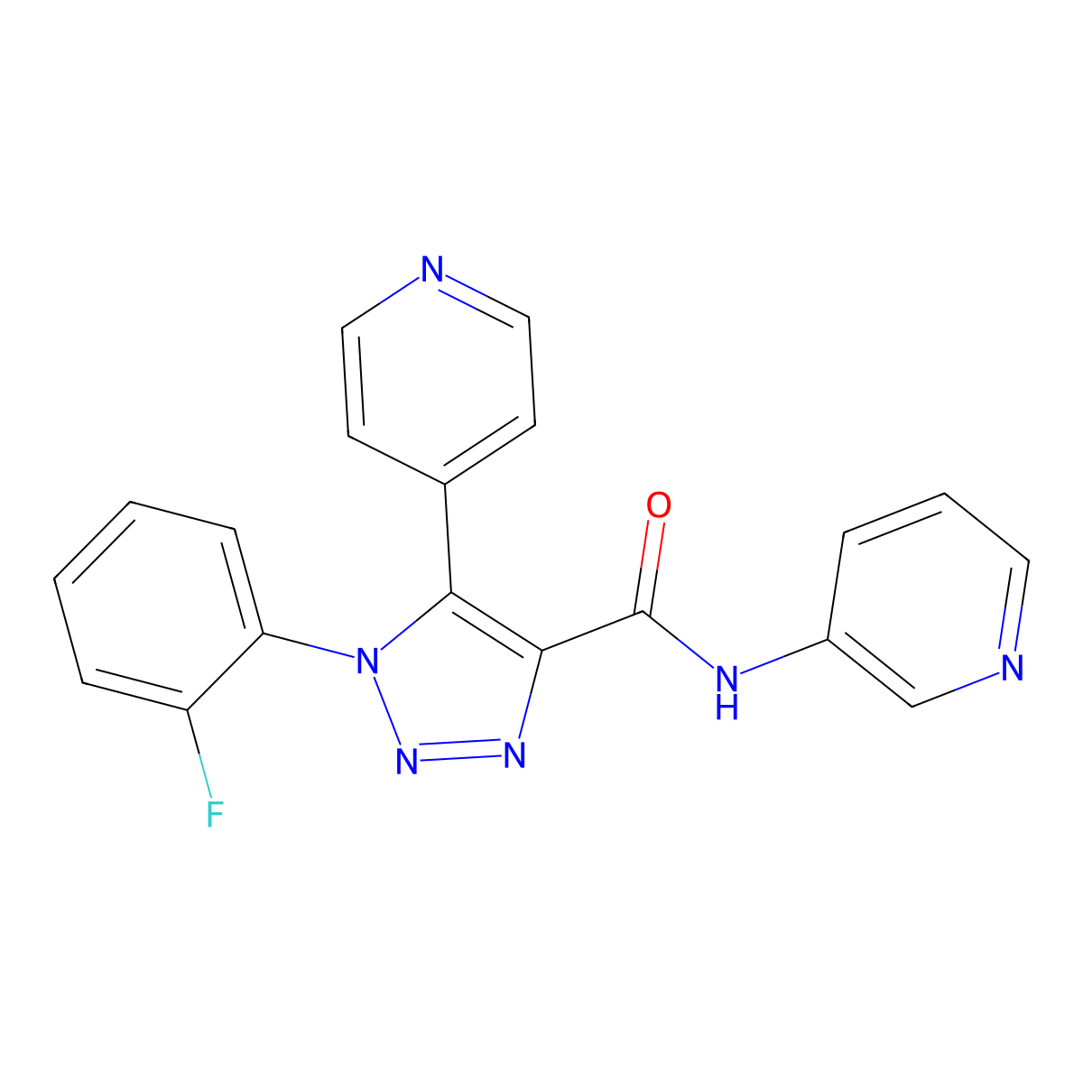 1-(2-fluorophenyl)-N-(pyridin-3-yl)-5-(pyridin-4-yl)-1H-1,2,3-triazole-4-carboxamide molecular structure, CAS 1798458-12-4