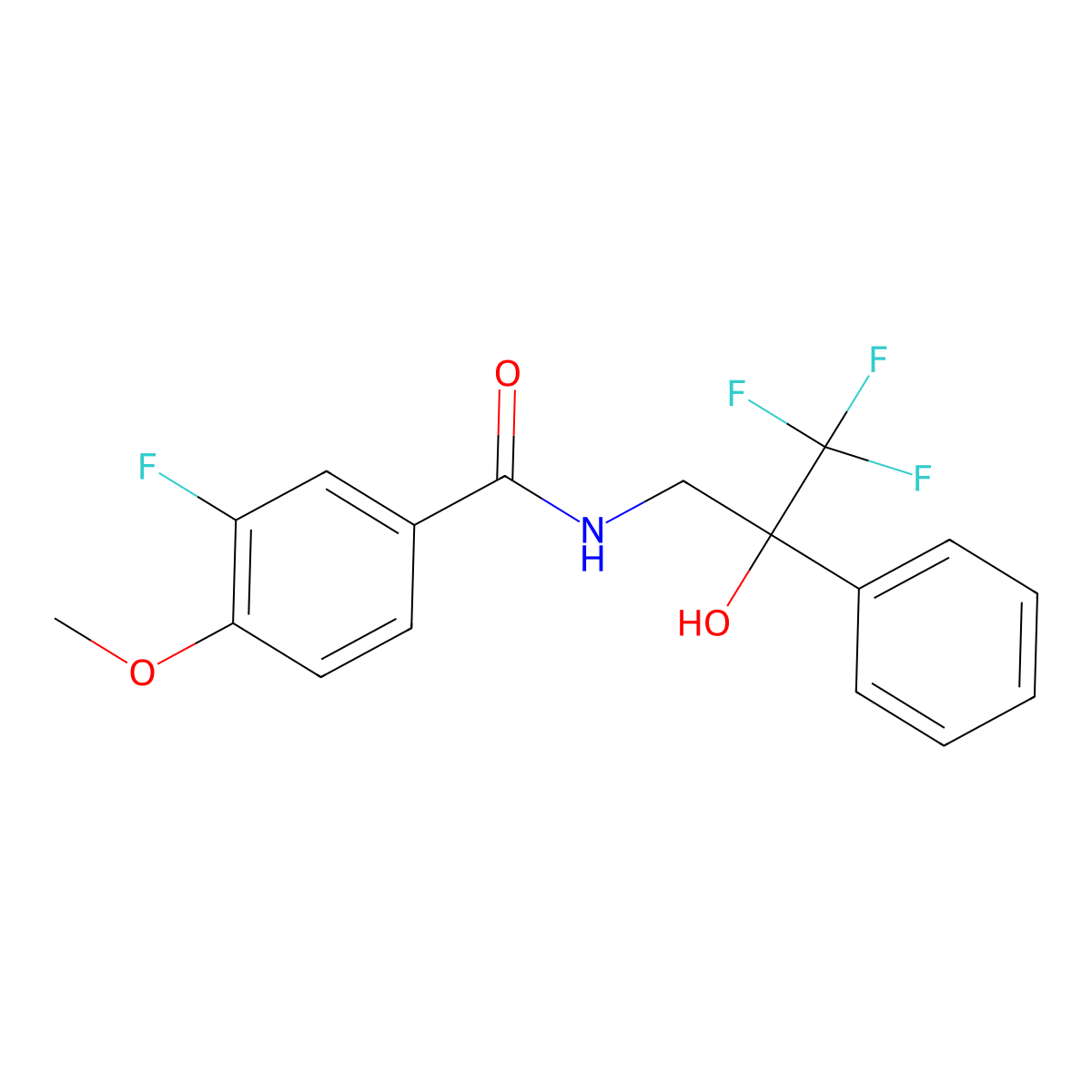 3-fluoro-4-methoxy-N-(3,3,3-trifluoro-2-hydroxy-2-phenylpropyl)benzamide molecular structure, CAS 1798459-15-0