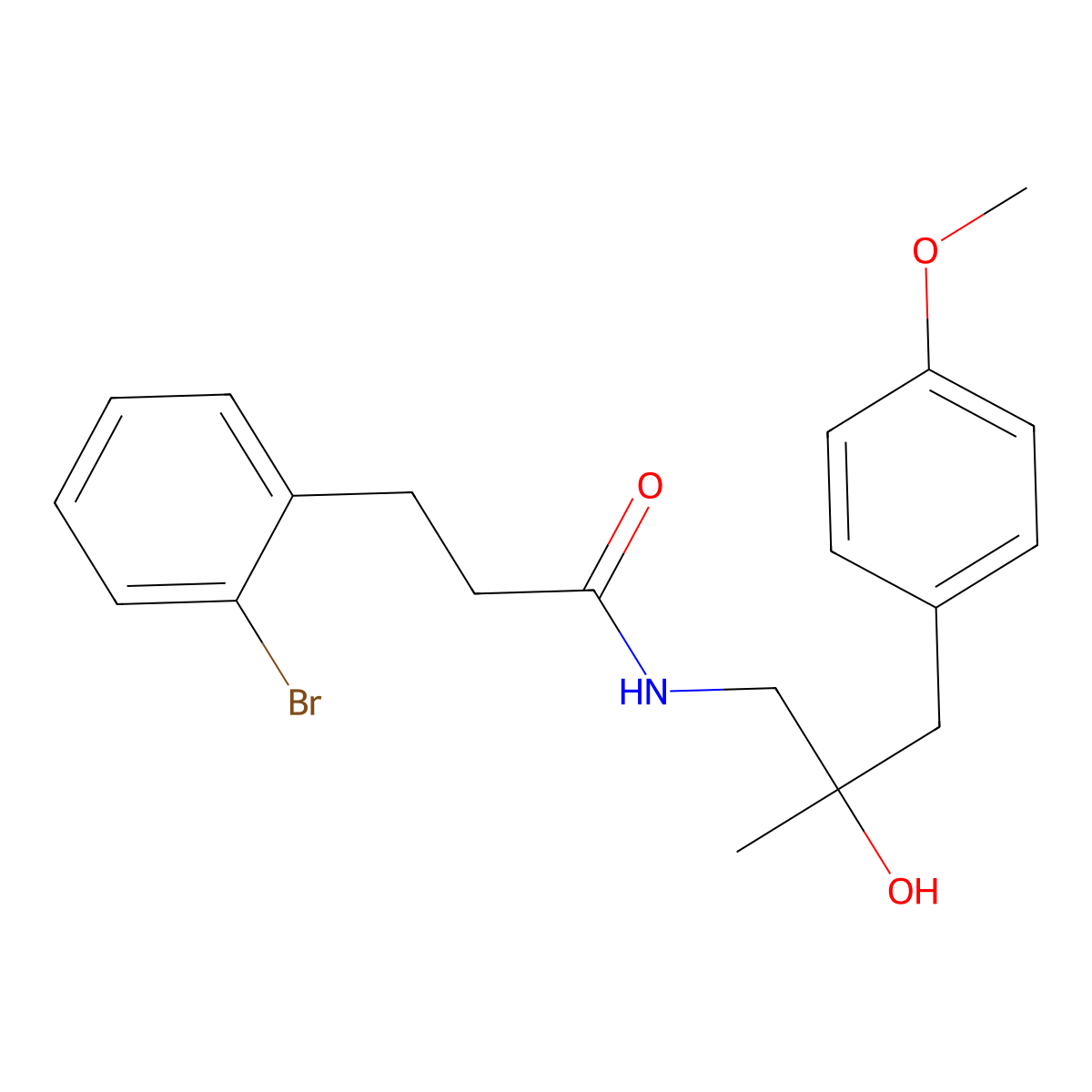 3-(2-bromophenyl)-N-[2-hydroxy-3-(4-methoxyphenyl)-2-methylpropyl]propanamide molecular structure, CAS 1798459-16-1