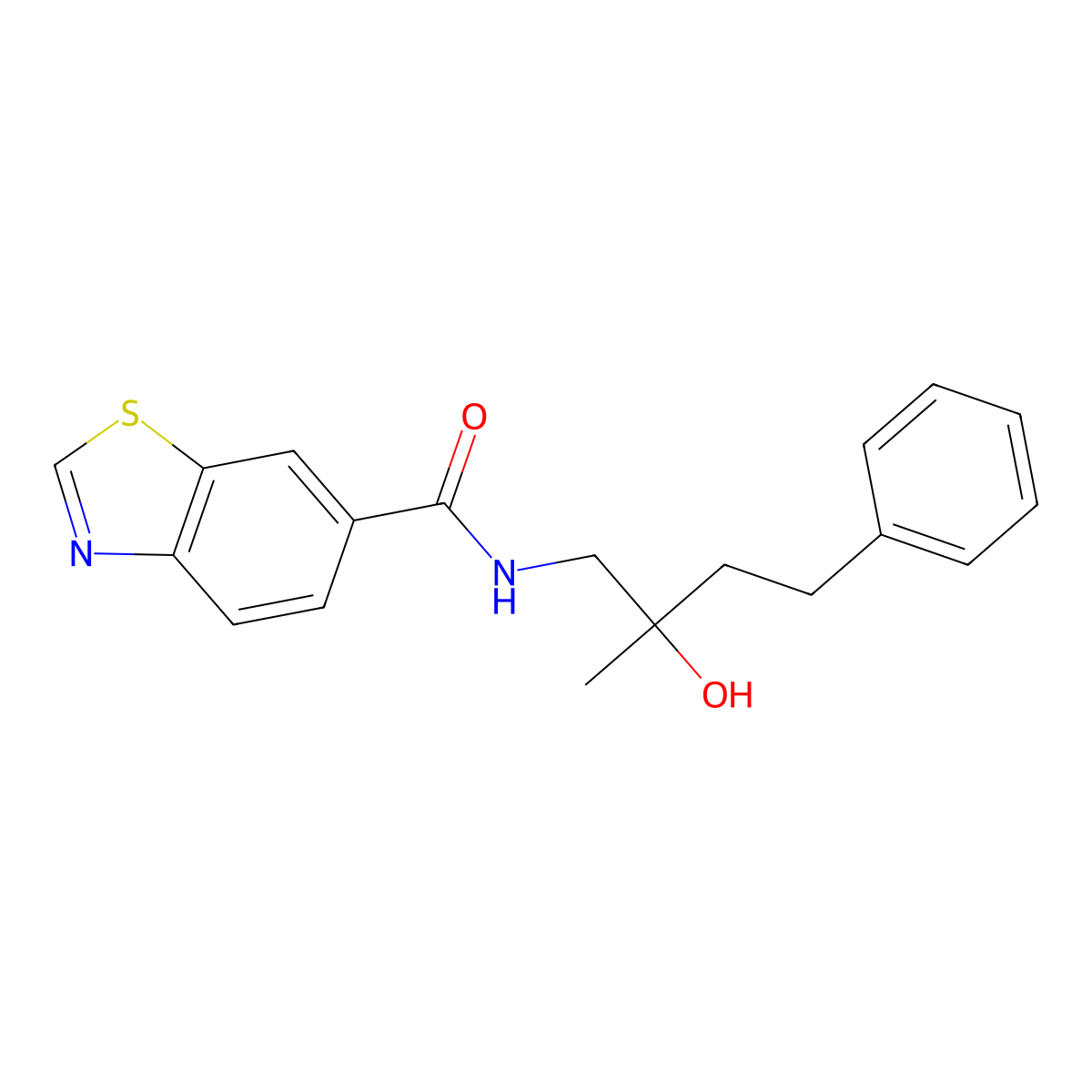 N-(2-hydroxy-2-methyl-4-phenylbutyl)benzo[d]thiazole-6-carboxamide molecular structure, CAS 1798459-17-2