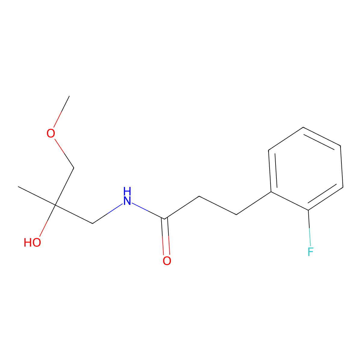 3-(2-fluorophenyl)-N-(2-hydroxy-3-methoxy-2-methylpropyl)propanamide molecular structure, CAS 1798459-22-9