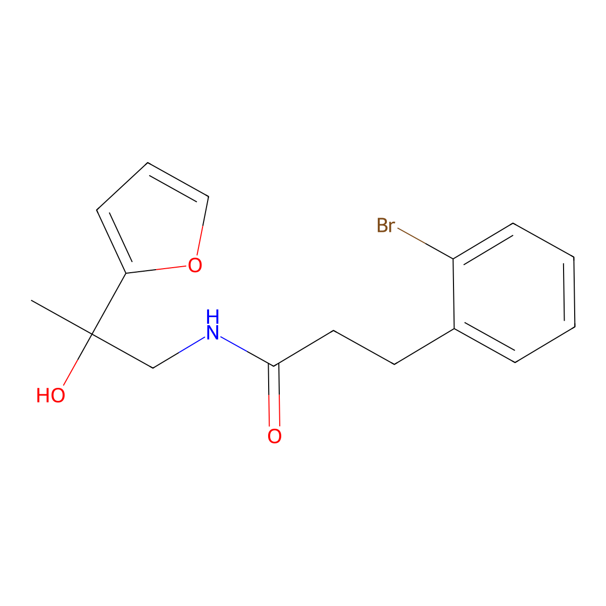 3-(2-bromophenyl)-N-[2-(furan-2-yl)-2-hydroxypropyl]propanamide molecular structure, CAS 1798459-25-2
