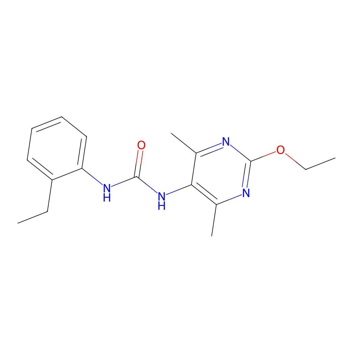 1-(2-Ethoxy-4,6-dimethylpyrimidin-5-yl)-3-(2-ethylphenyl)urea molecular structure, CAS 1798459-30-9