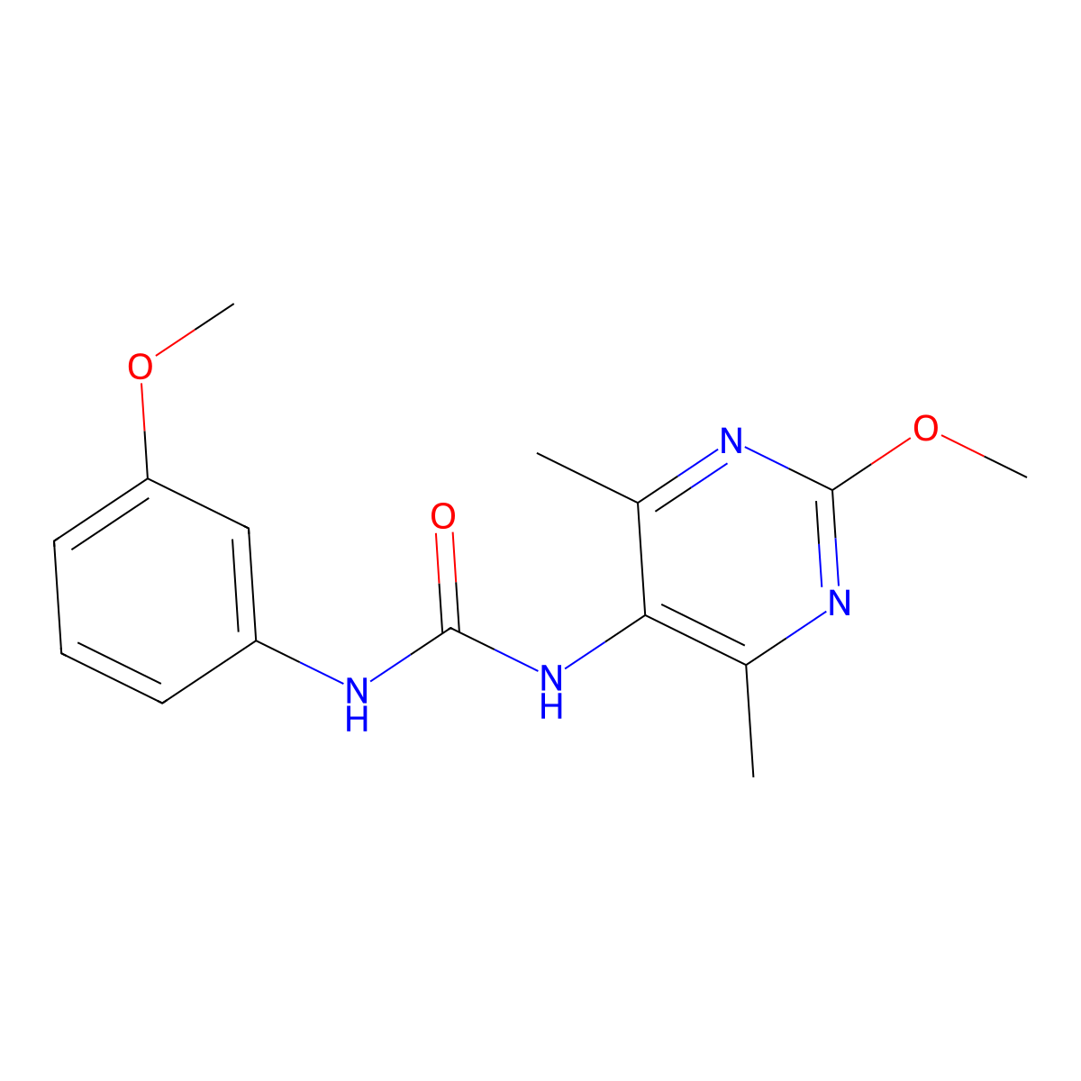 1-(2-Methoxy-4,6-dimethylpyrimidin-5-yl)-3-(3-methoxyphenyl)urea molecular structure, CAS 1798459-33-2