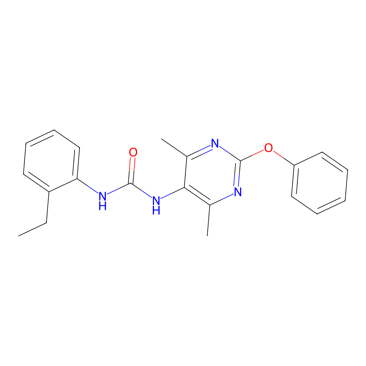 1-(4,6-Dimethyl-2-phenoxypyrimidin-5-yl)-3-(2-ethylphenyl)urea molecular structure, CAS 1798459-40-1