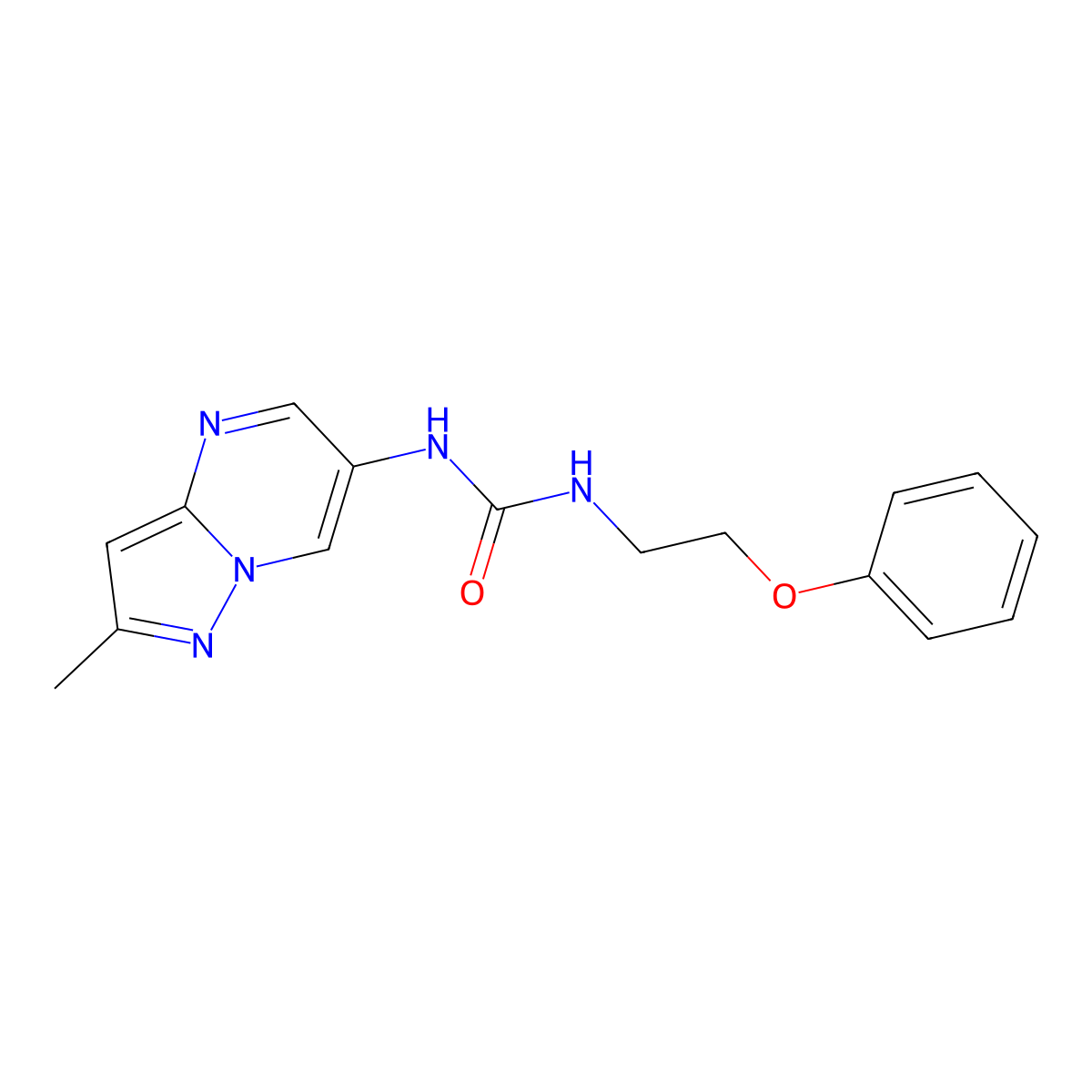 1-(2-Methylpyrazolo[1,5-a]pyrimidin-6-yl)-3-(2-phenoxyethyl)urea molecular structure, CAS 1798459-76-3