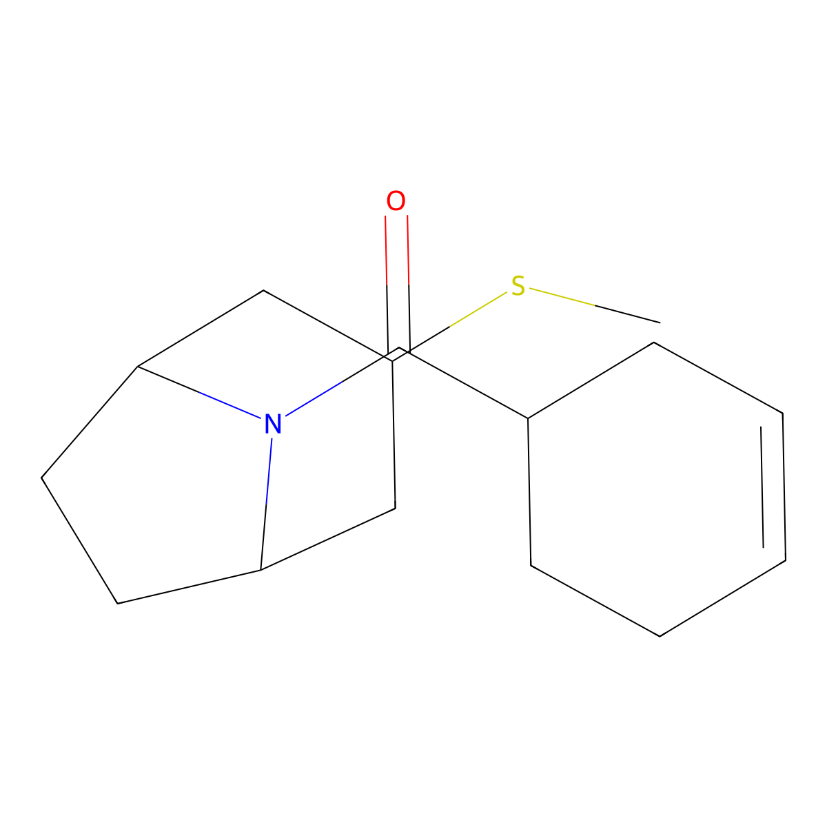 cyclohex-3-en-1-yl((1R,5S)-3-(methylthio)-8-azabicyclo[3.2.1]octan-8-yl)methanone molecular structure, CAS 1798460-54-4