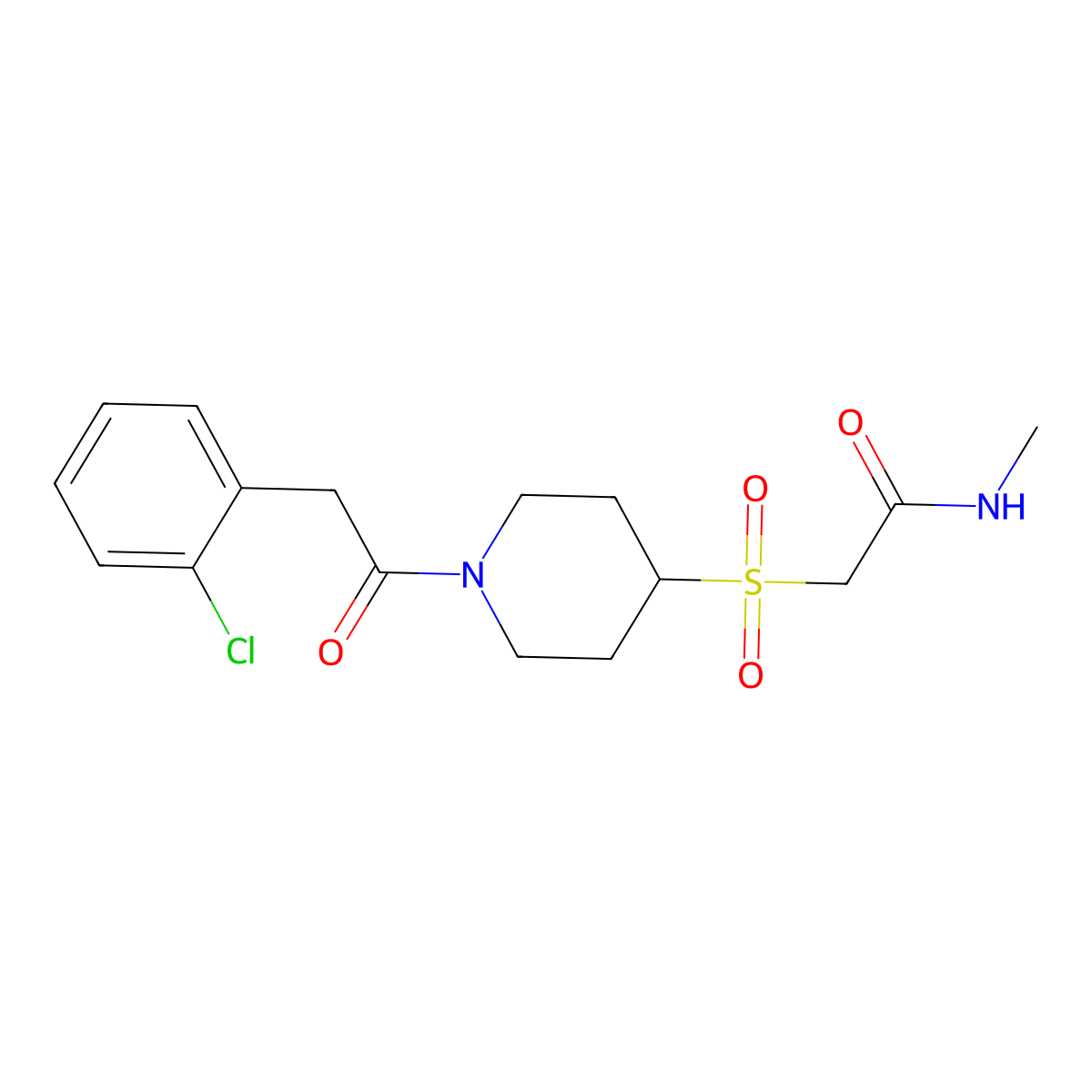 2-({1-[2-(2-chlorophenyl)acetyl]piperidin-4-yl}sulfonyl)-N-methylacetamide molecular structure, CAS 1798460-88-4