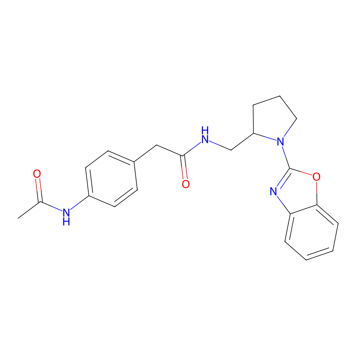 2-(4-acetamidophenyl)-N-((1-(benzo[d]oxazol-2-yl)pyrrolidin-2-yl)methyl)acetamide molecular structure, CAS 1798461-19-4