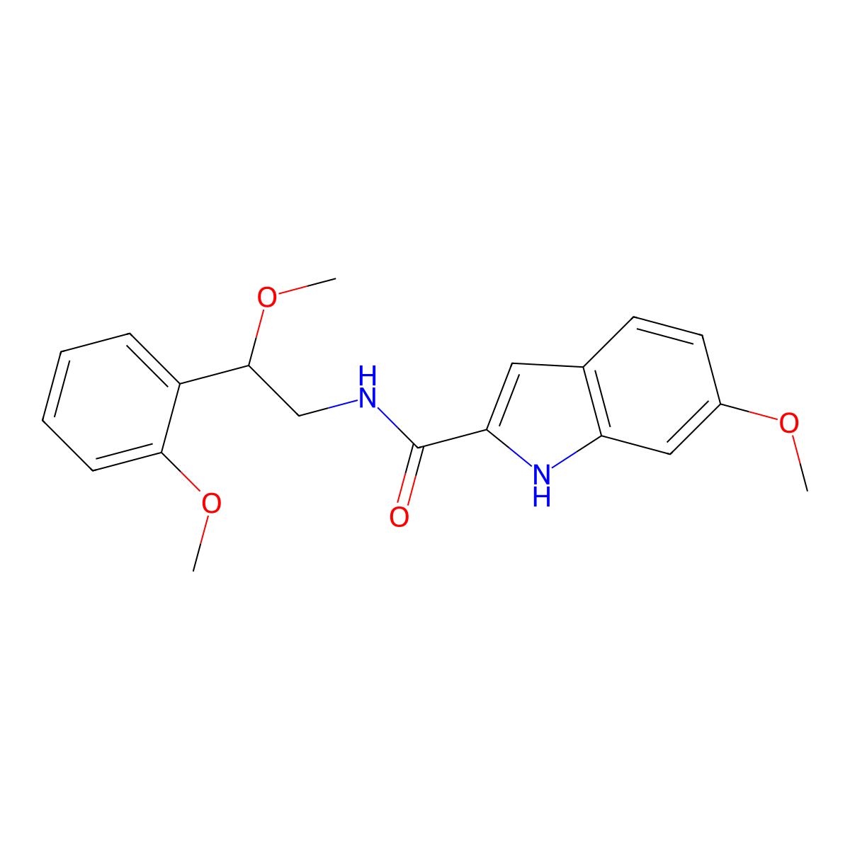6-methoxy-N-[2-methoxy-2-(2-methoxyphenyl)ethyl]-1H-indole-2-carboxamide molecular structure, CAS 1798462-63-1