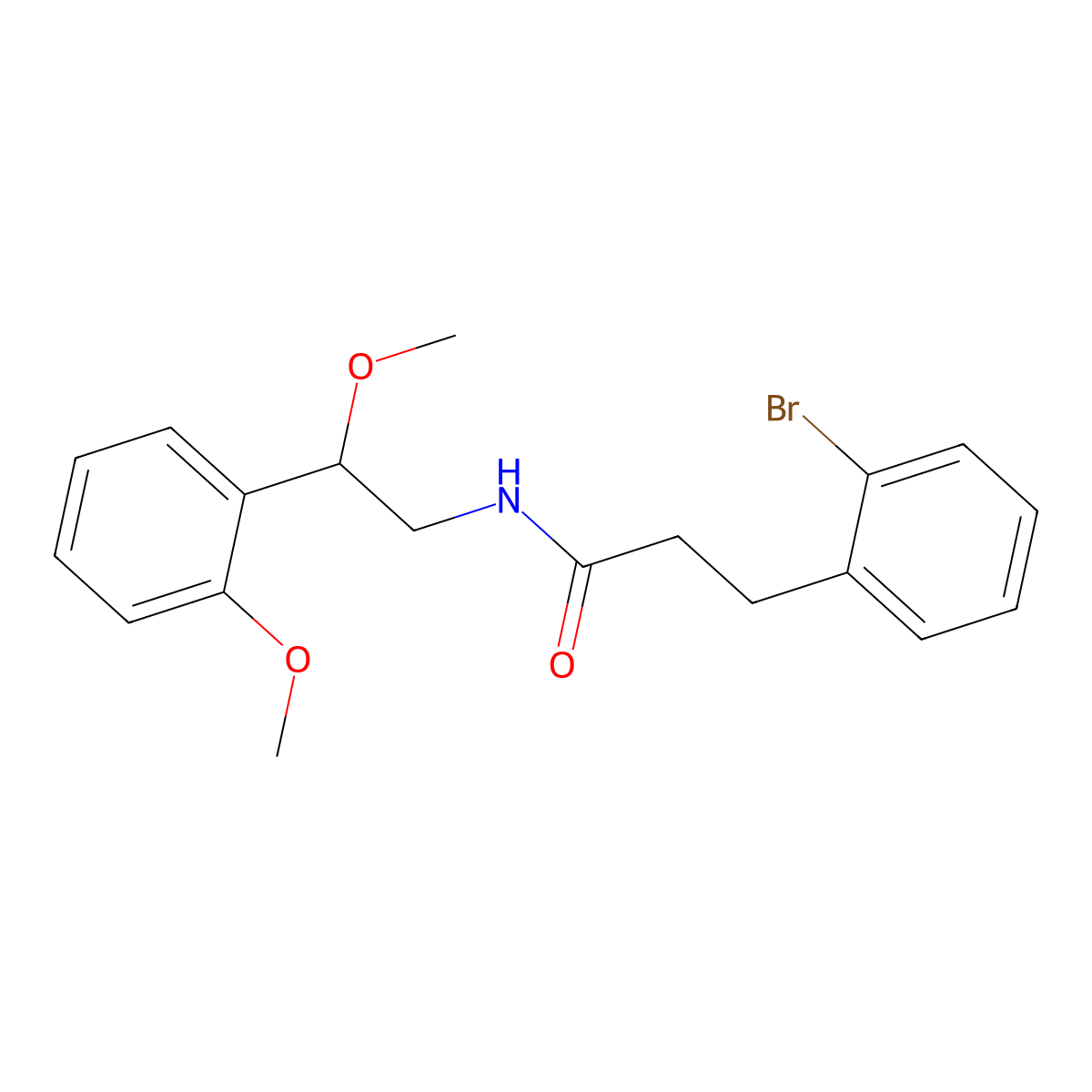 3-(2-bromophenyl)-N-[2-methoxy-2-(2-methoxyphenyl)ethyl]propanamide molecular structure, CAS 1798462-72-2