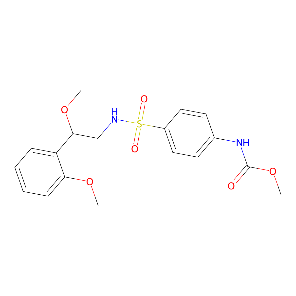 methyl (4-(N-(2-methoxy-2-(2-methoxyphenyl)ethyl)sulfamoyl)phenyl)carbamate molecular structure, CAS 1798462-90-4