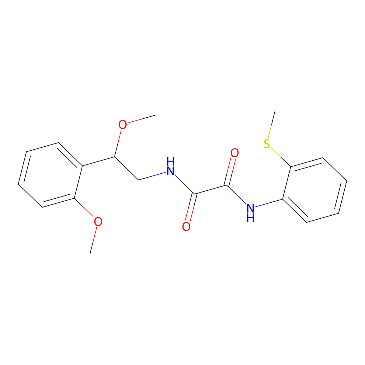 N1-(2-methoxy-2-(2-methoxyphenyl)ethyl)-N2-(2-(methylthio)phenyl)oxalamide molecular structure, CAS 1798463-00-9