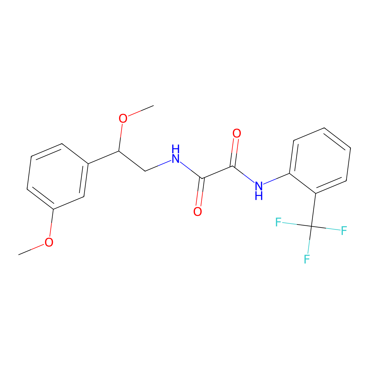 N1-(2-methoxy-2-(3-methoxyphenyl)ethyl)-N2-(2-(trifluoromethyl)phenyl)oxalamide molecular structure, CAS 1798463-08-7